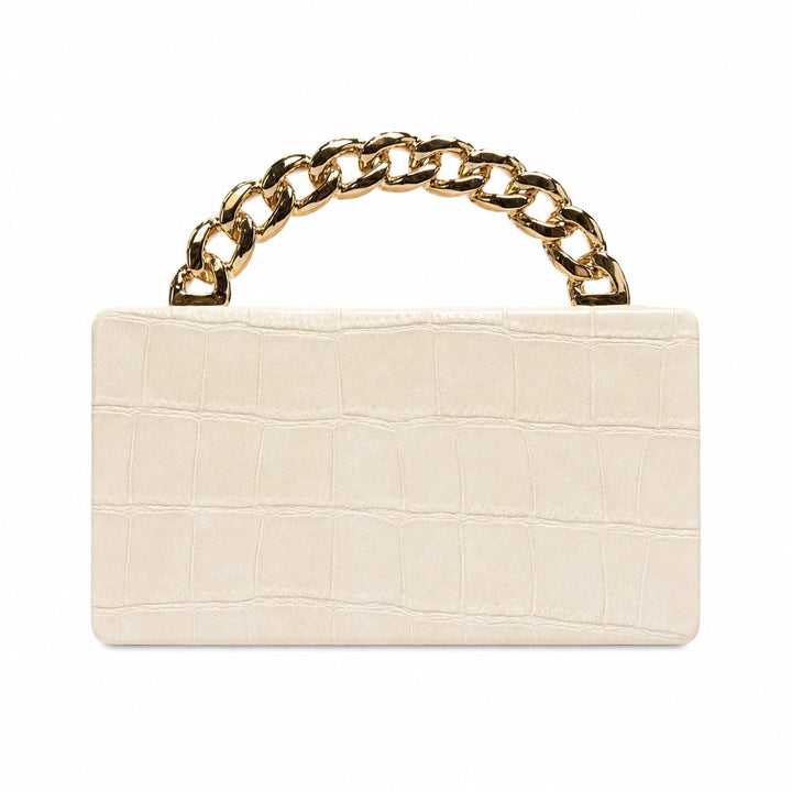 Structured Python-Embossed Handbag