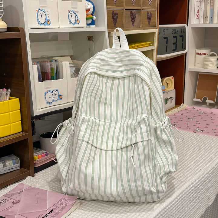 Chic Striped Canvas Backpack Stornfield