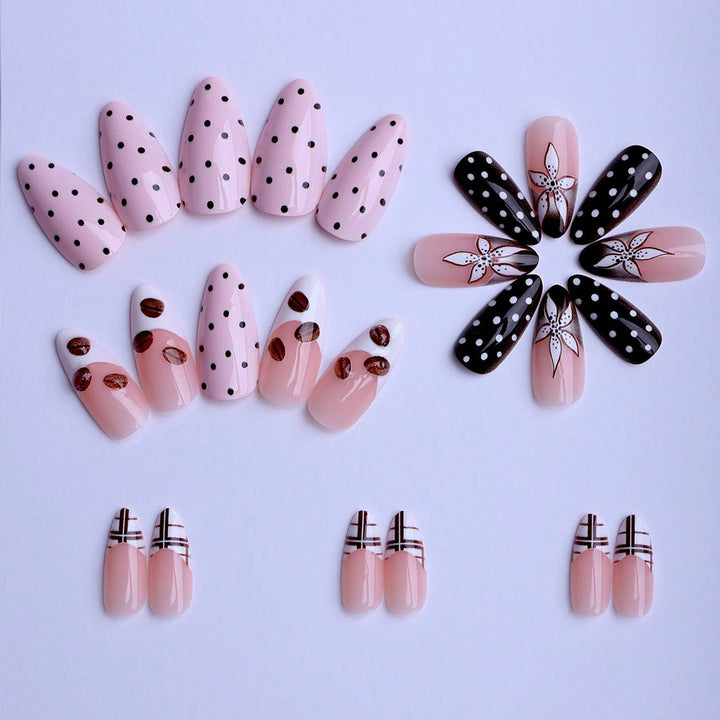 Artificial nails with elegant floral design and creative accents Stornfield