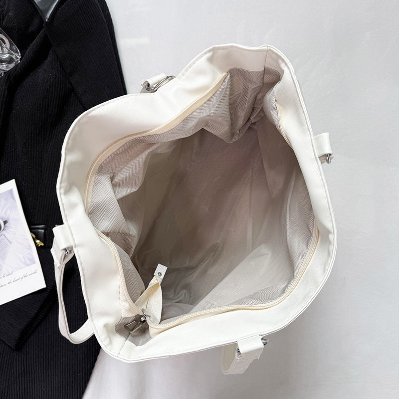 Stylish Soft Leather Handbag with Accessory