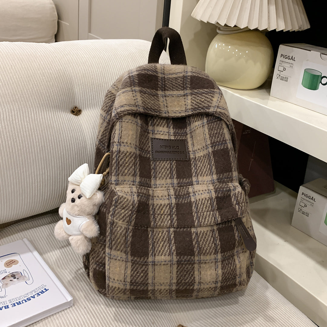 Cozy Plaid Backpack Stornfield