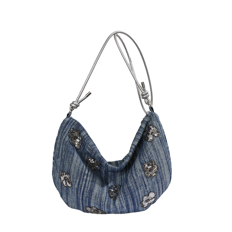 Floral Embellished Denim Handbag Stornfield