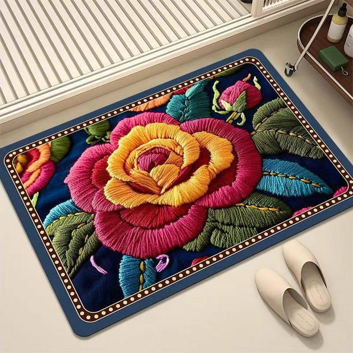 Luxurious Embroidered Floral Area Rug Stornfield