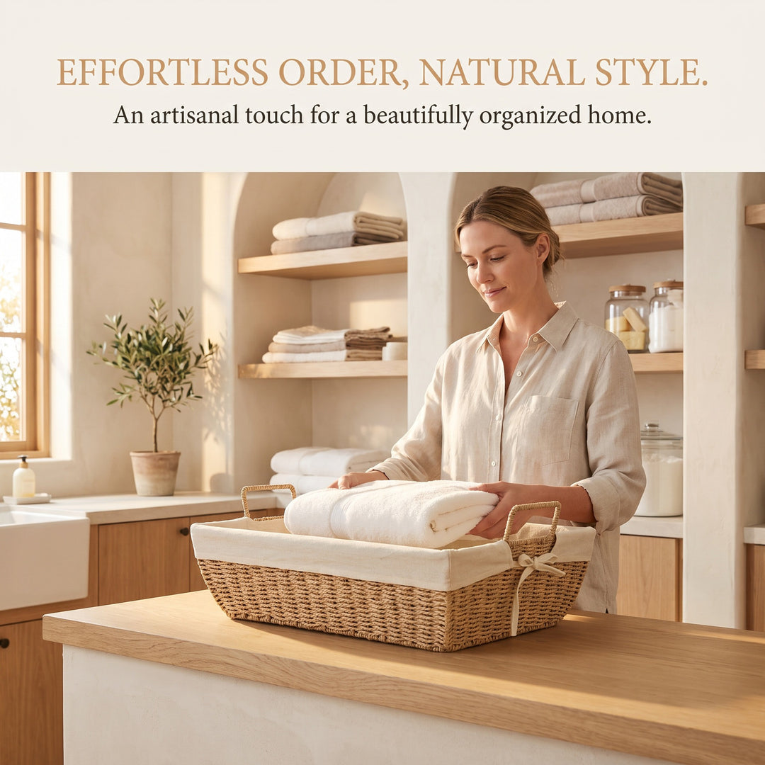 Practical storage basket with fabric lining Stornfield