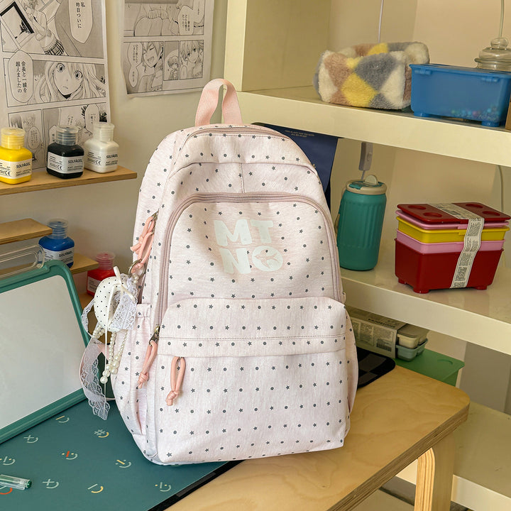 Stylish Polka Dot Printed Backpack Stornfield