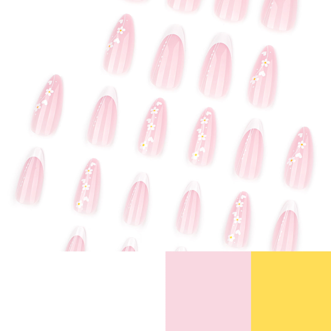 Artful Nail Extensions with Delicate Floral Patterns Stornfield