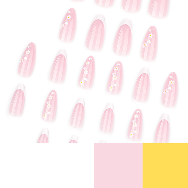 Artful Nail Extensions with Delicate Floral Patterns Stornfield