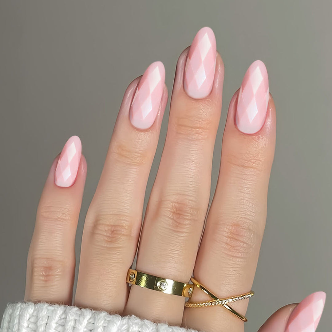 Premium Glossy Diamond-Shaped Press-On Nails Stornfield
