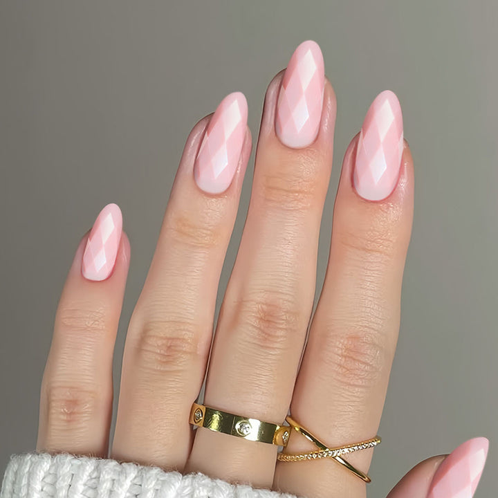 Premium Glossy Diamond-Shaped Press-On Nails Stornfield