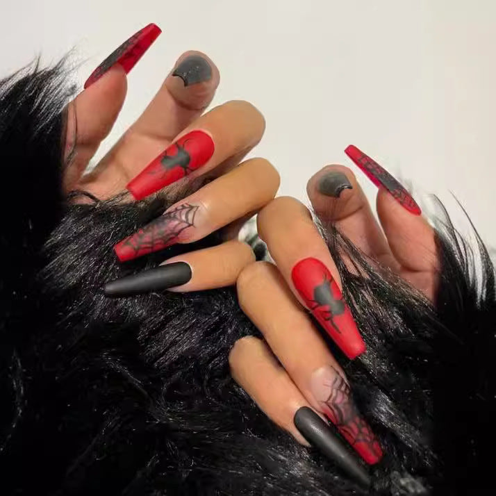 Artistic Press-On Nail Design with Dripping Effect Stornfield