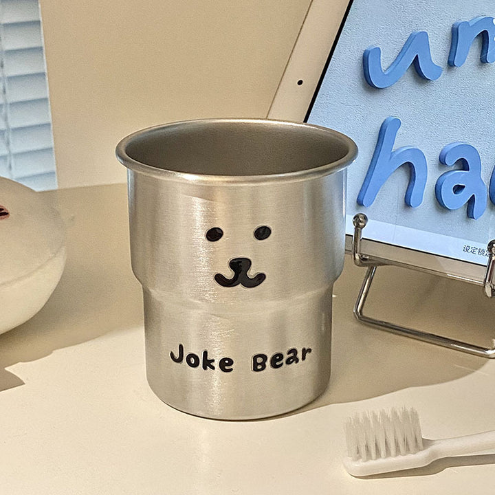 Stainless Steel Drinking Cup with Humorous Bear Motif Stornfield