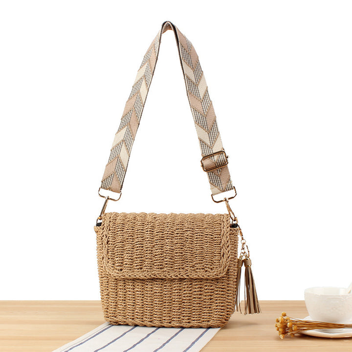 Elegant Shoulder Bag Made of Braided Natural Fabric Stornfield
