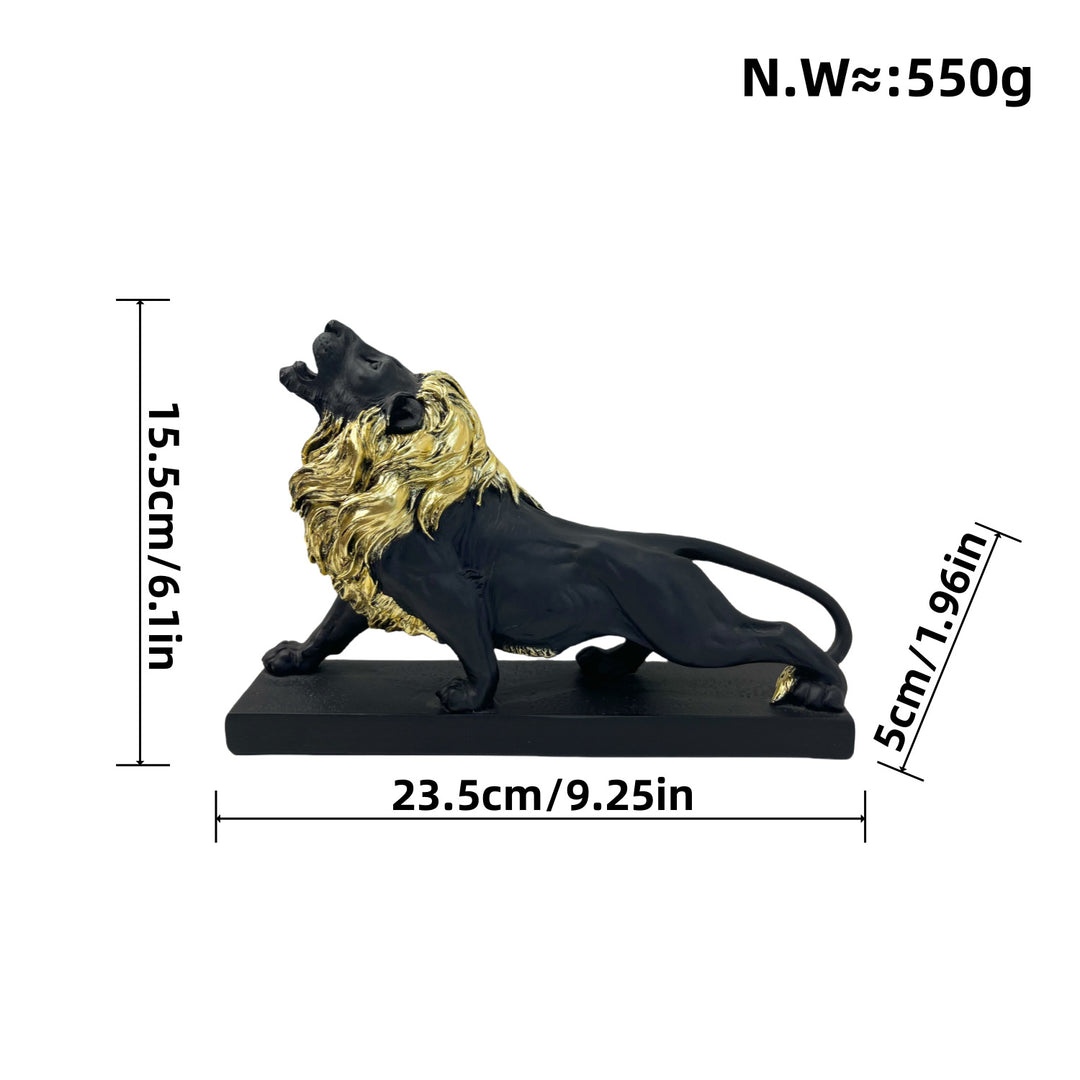 Decorative lion figure with golden details Stornfield