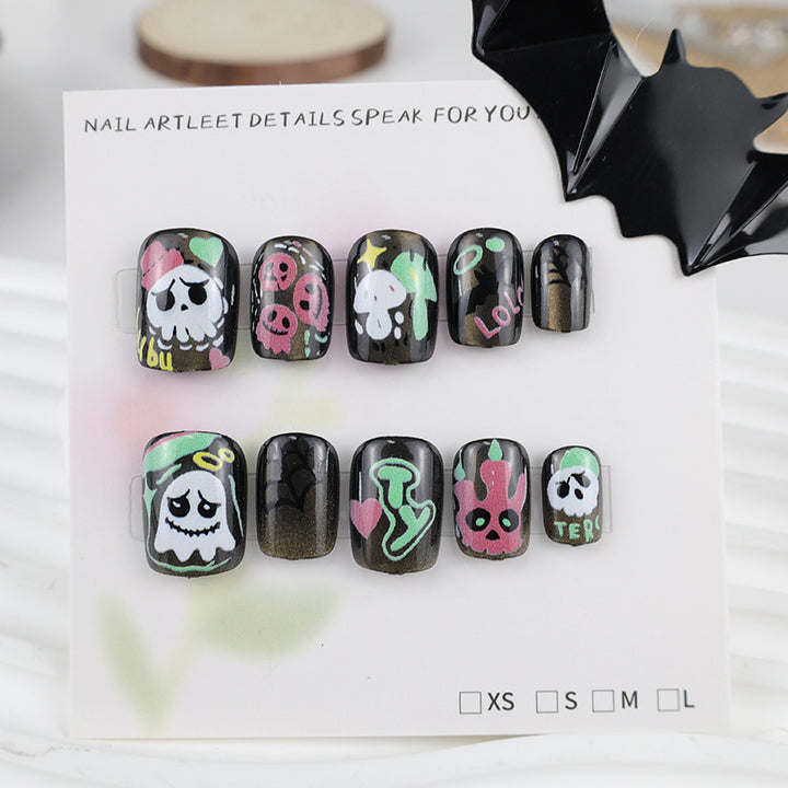 Acrylic nail set with creative spooky designs Stornfield