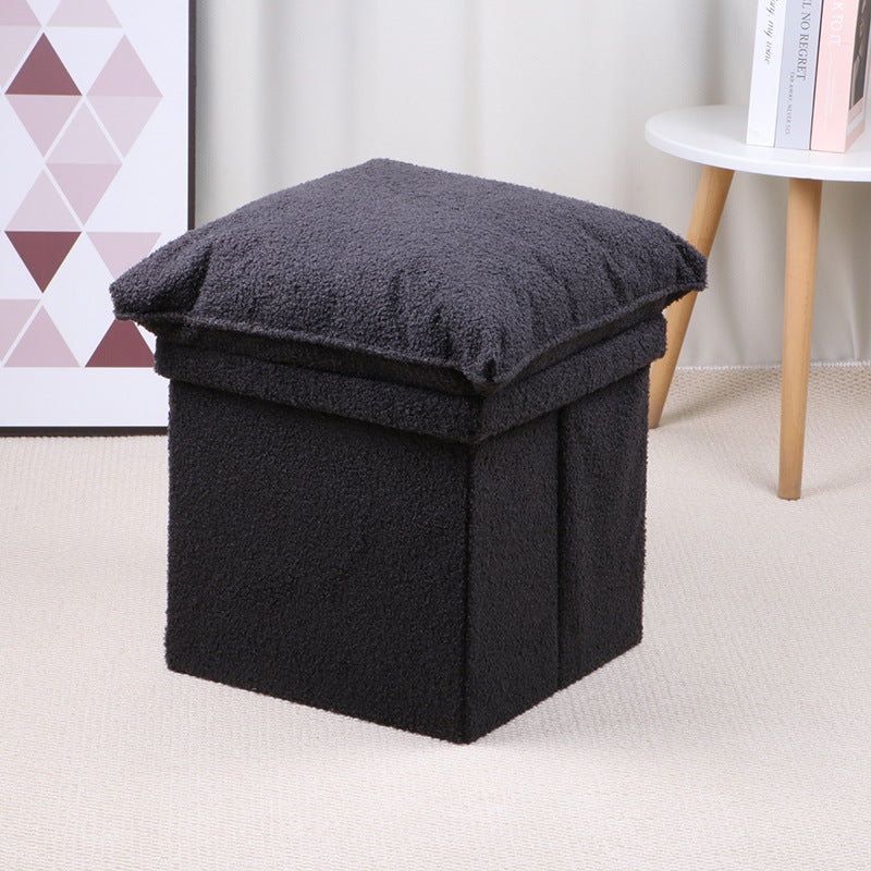 Plush Square Storage Stool Stornfield