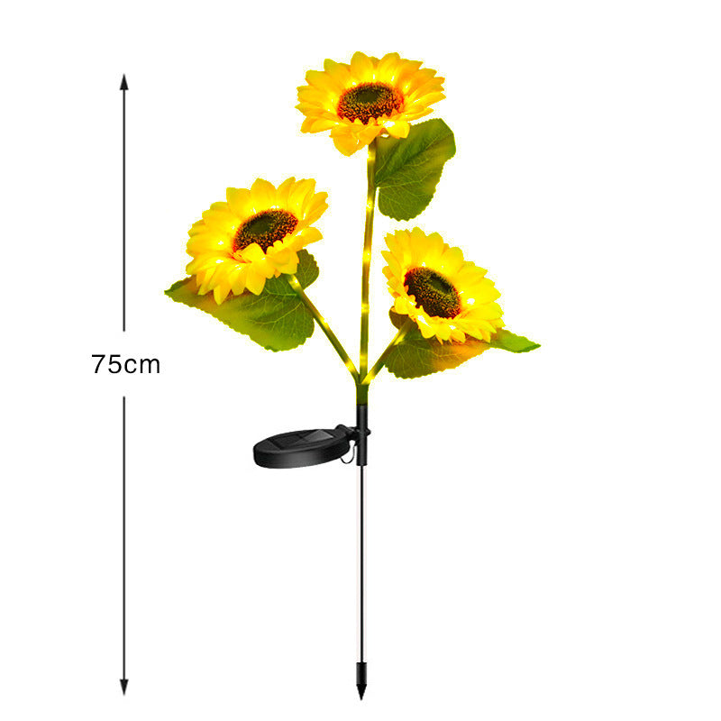 Solar-Powered Outdoor Garden Stake Lights With Realistic Sunflower Blooms And Waterproof Solar Controller Stornfield