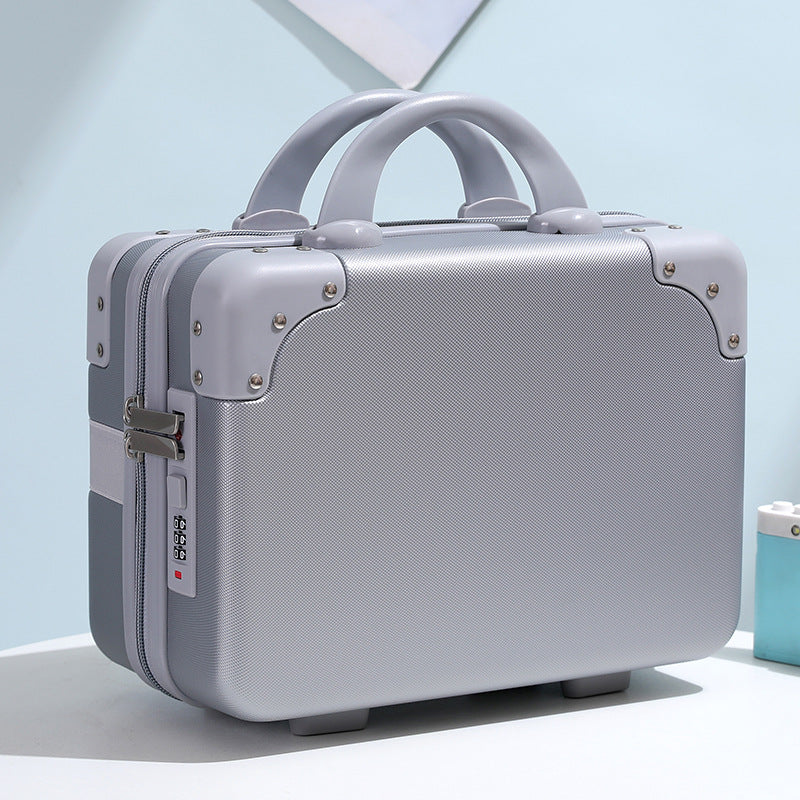 hard-shell vanity carry cosmetic case with reinforced corners and combination lock Stornfield
