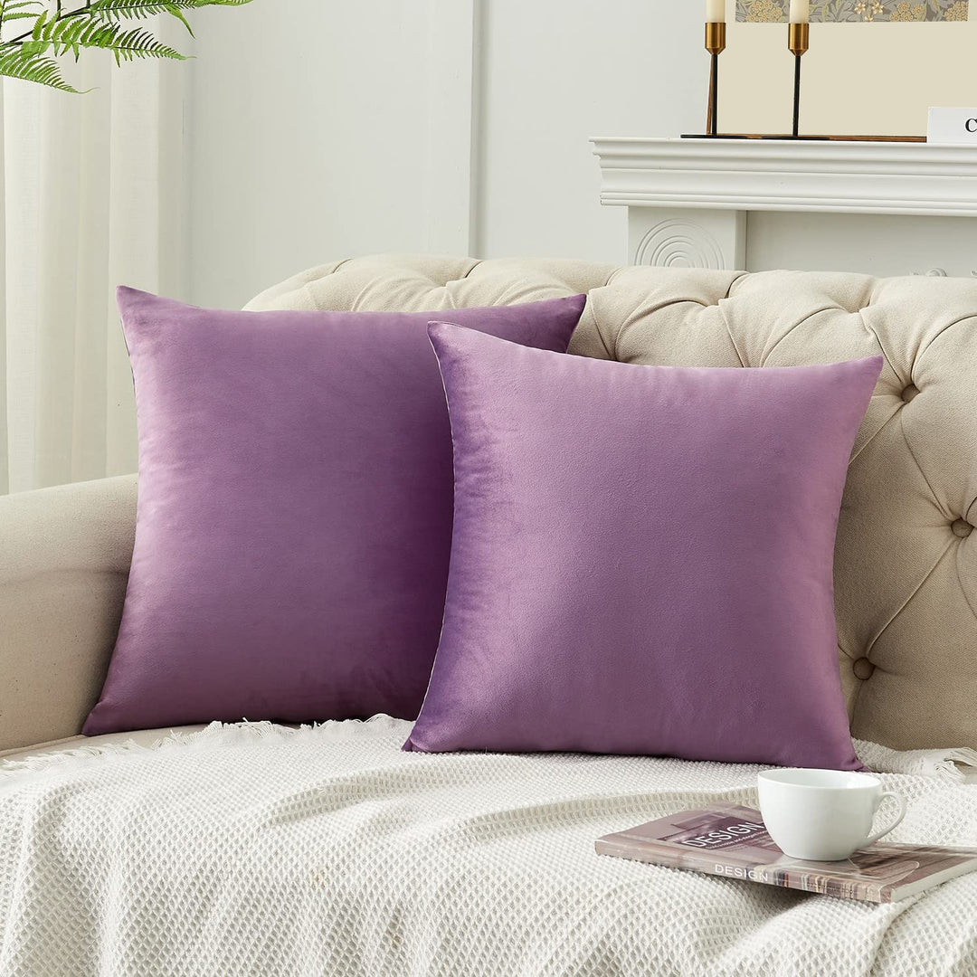 Plush Velvet Lumbar and Square Throw Pillow Covers