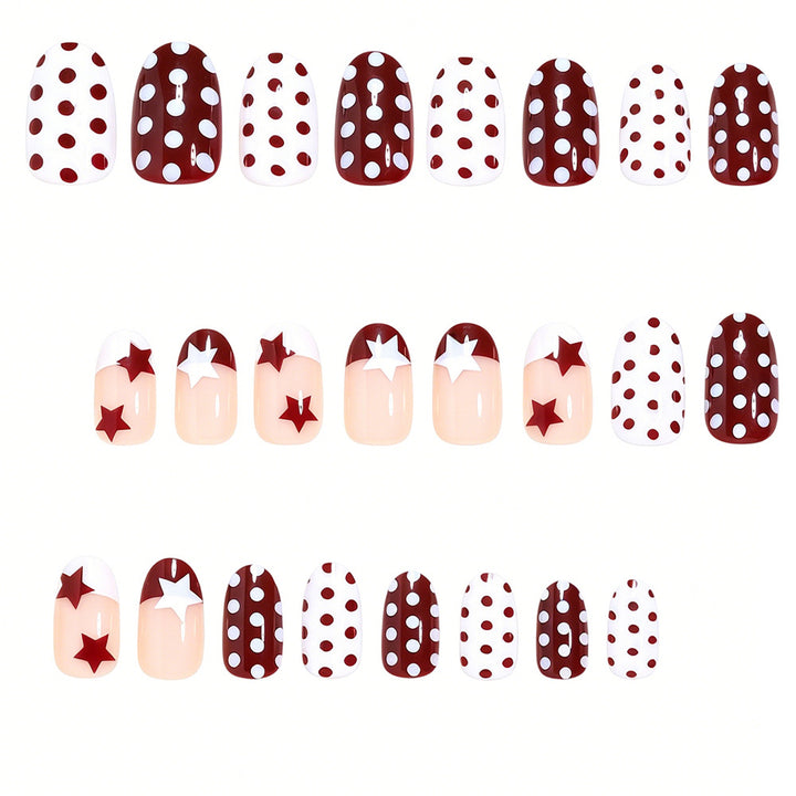 Artistic Star and Polka Dot Press-On Nail Set Stornfield