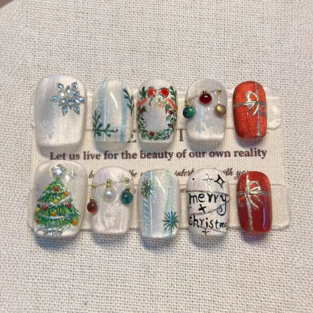 Festive Holiday Press-On Nail Art Set Stornfield 1790636522