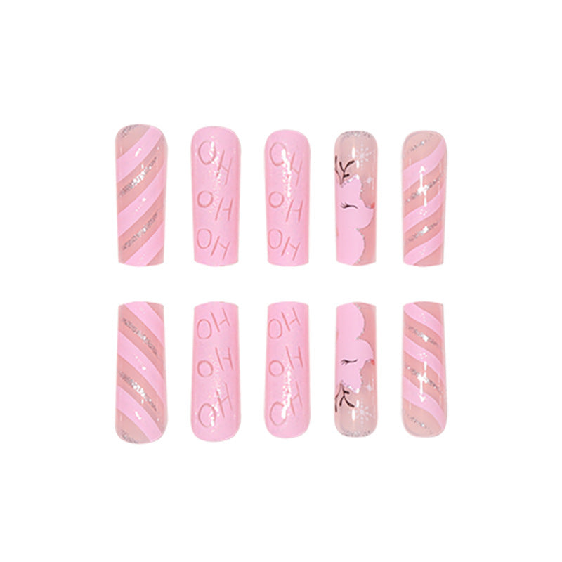 Festive-Themed Glitter Holiday Press-On Nails Stornfield