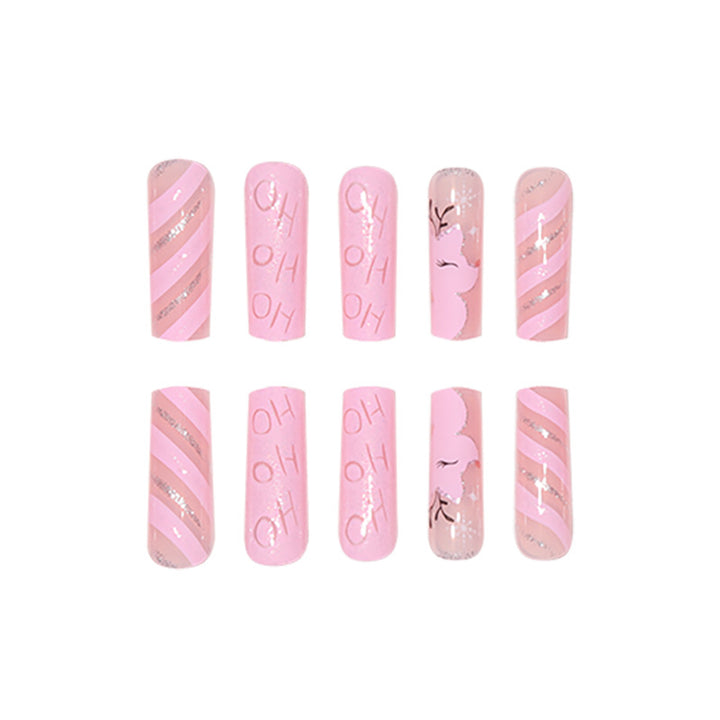 Festive-Themed Glitter Holiday Press-On Nails Stornfield