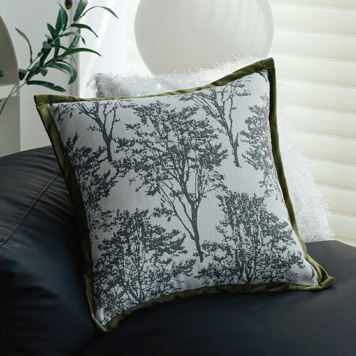 Decorative pillow with floral tree design