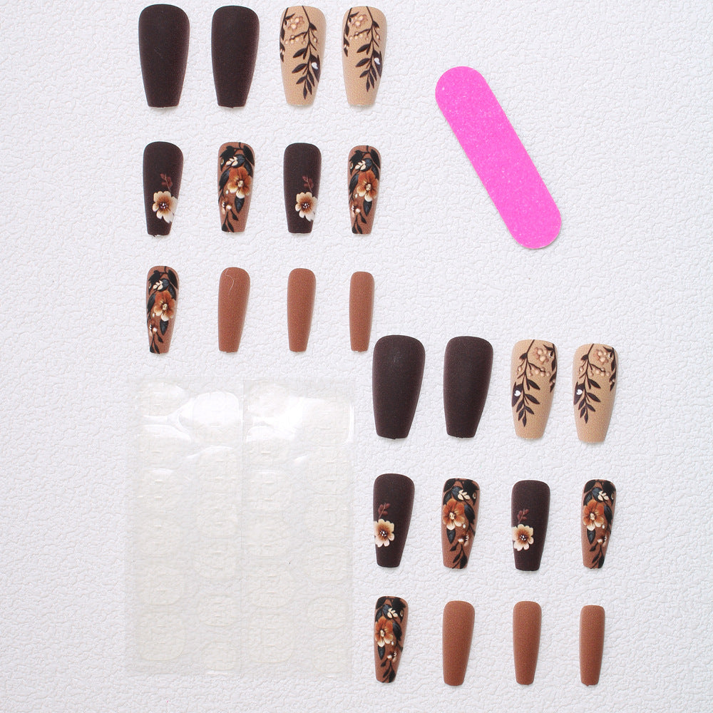 Elegant Floral Matte Press-On Nails Stornfield