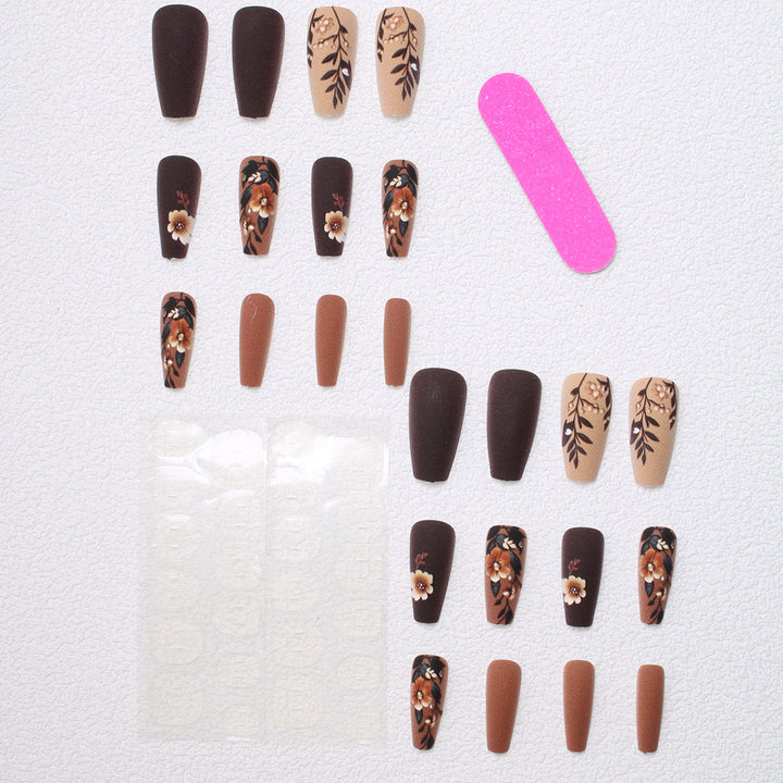 Elegant Floral Matte Press-On Nails Stornfield