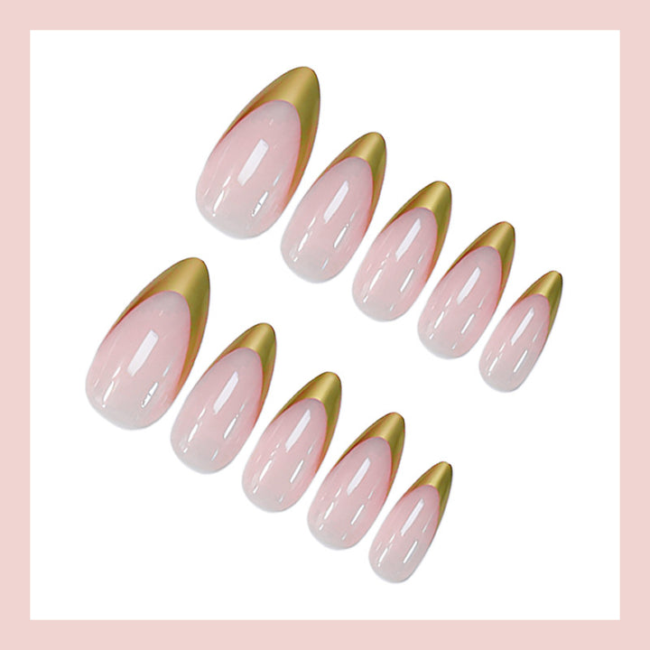 Artificial nails with elegant golden tip accent Stornfield