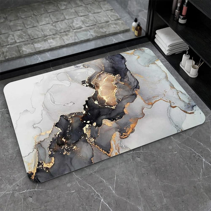 Artistic Abstract Marble Design Bath Mat