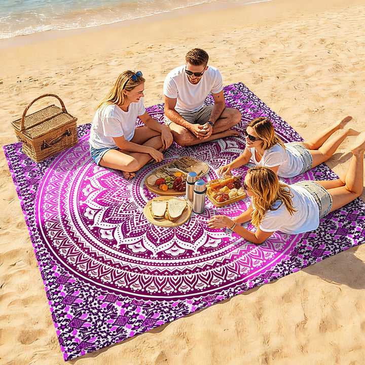 Mandala Design Beach Mat Stornfield