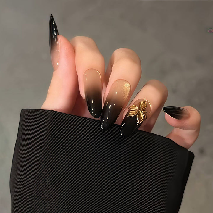 Glamorous artificial nails with intricate flower and glitter effects Stornfield