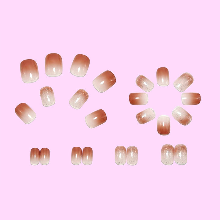Art nails with delicate gradient colors and glitter effects Stornfield
