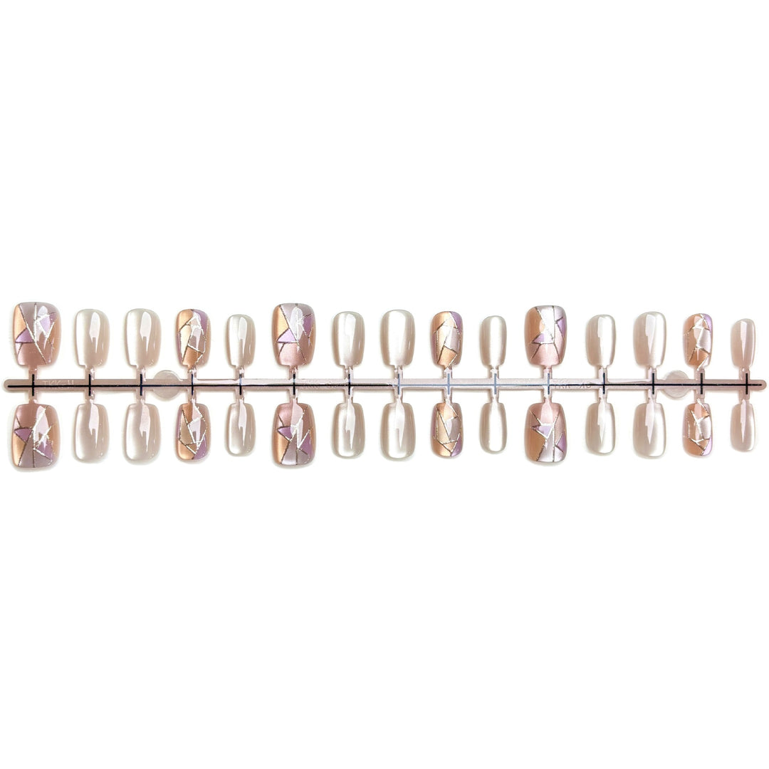 Geometric Design Press-On Nail Set
