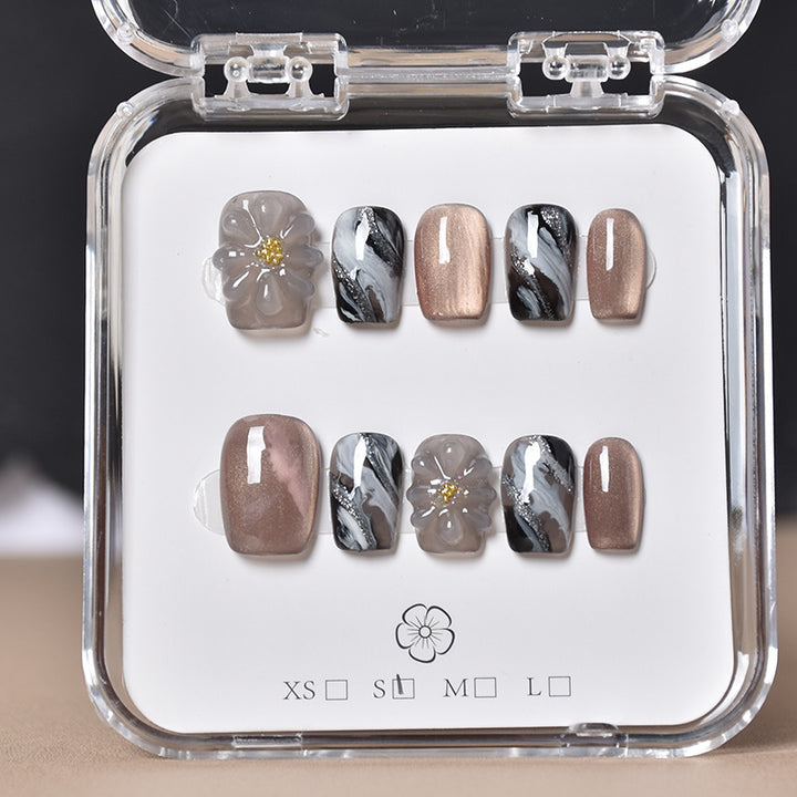 Decorative Floral Press-On Nail Set Stornfield