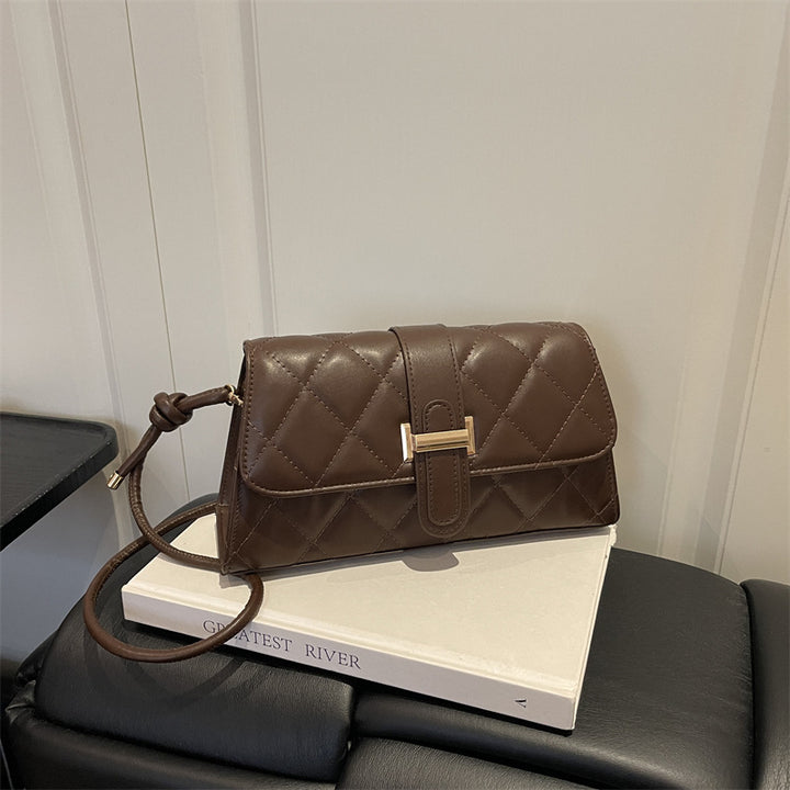 Quilted Faux Leather Clutch Bag