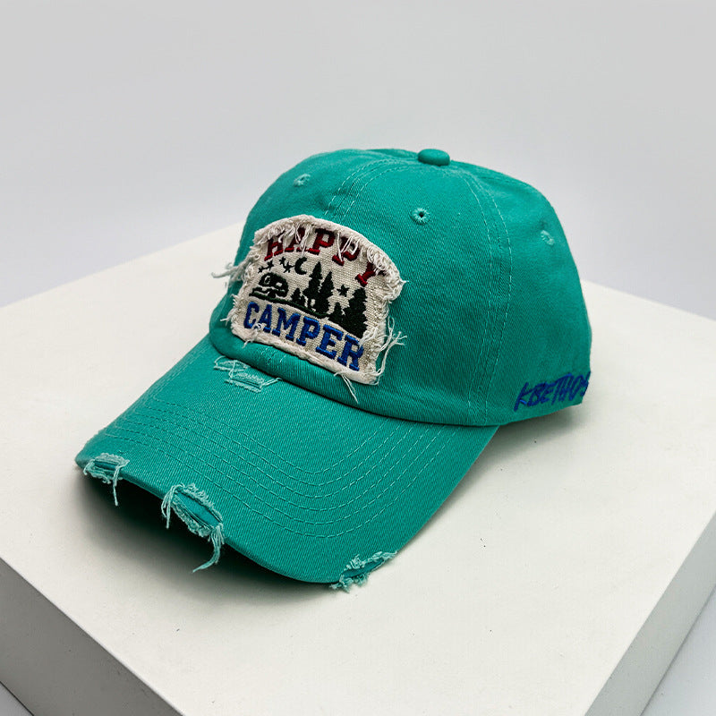 Men's Distressed Embroidered Camping Cap Stornfield