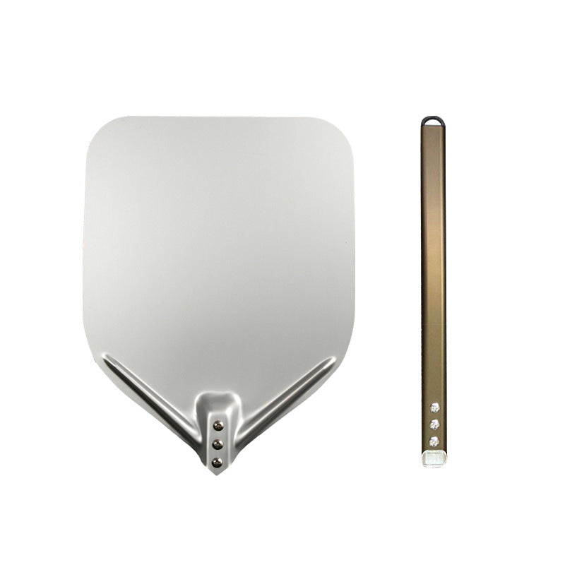 extra-long wooden handled aluminum pizza peel with flat square paddle Stornfield