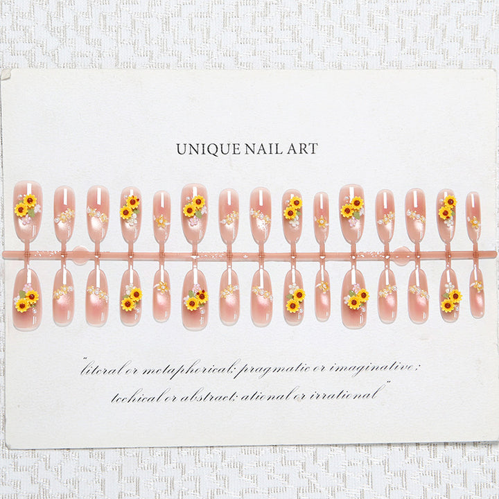 Artificial Nail Set with Luxurious Floral Decorations Stornfield