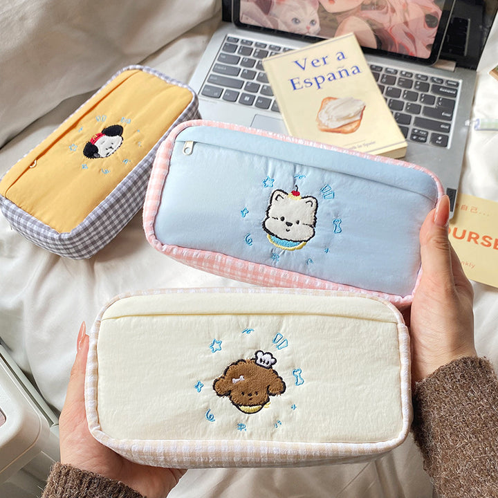 Handmade cosmetic bag with playful cat design Stornfield