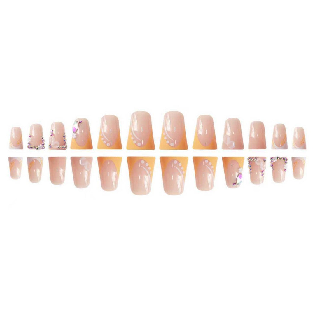 Decorative Floral Rhinestone Nail Extensions Stornfield