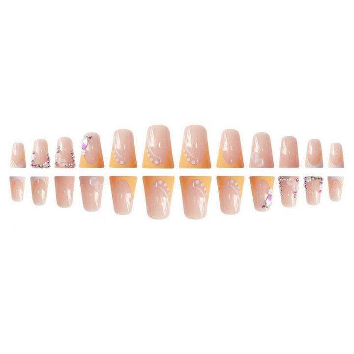 Decorative Floral Rhinestone Nail Extensions Stornfield