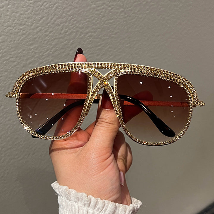 Women's Glamorous oversized Sunglasses with sparkling Crystal frame Stornfield