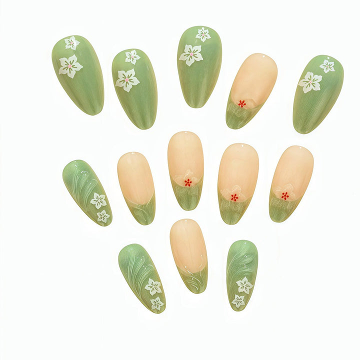 Artificial Nails Set with Filigree Flower Patterns Stornfield