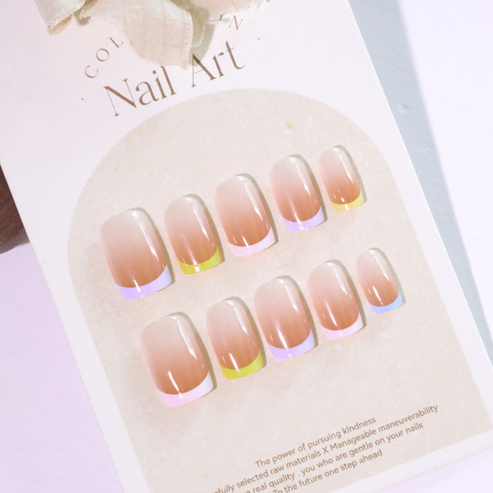 Creative nail extensions with colorful French tip Stornfield