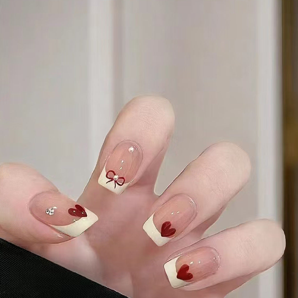 Romantic Heart-Design Press-On Nails Stornfield