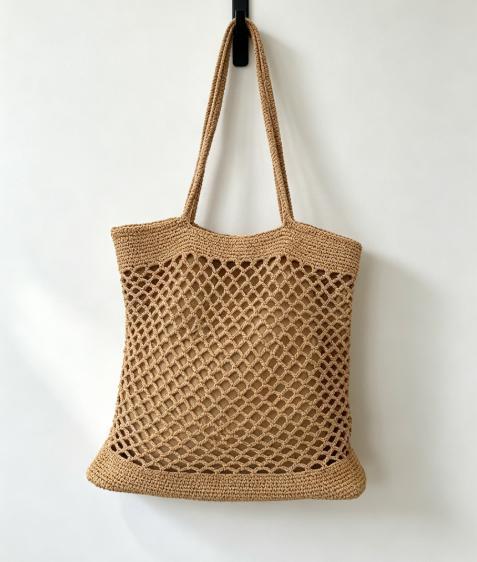 Macrame Tote Bag with Modern Mesh Design Stornfield