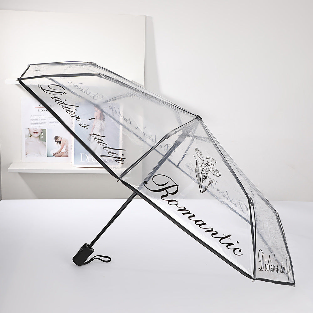 Ladies elegant transparent umbrella with romantic design Stornfield