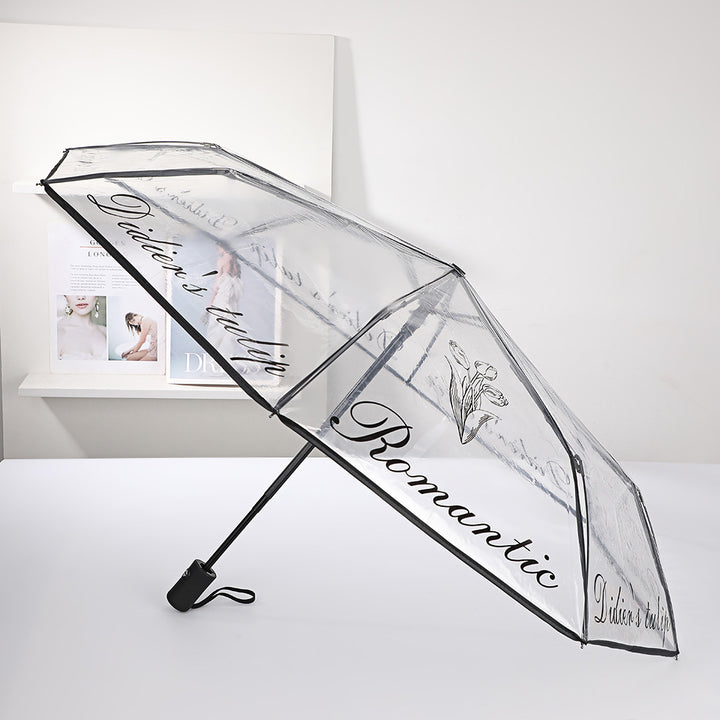 Ladies elegant transparent umbrella with romantic design Stornfield